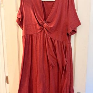 Rust Red Knotted Dress
